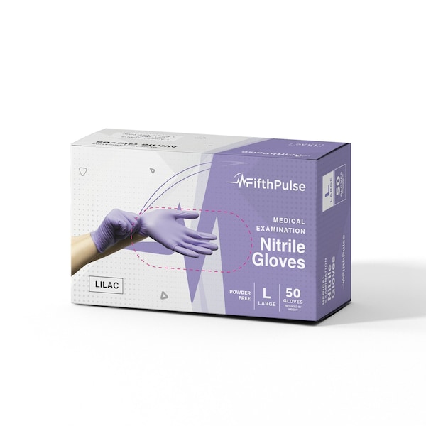 Fifthpulse FMN100, Disposable Gloves, 3 mil Palm, Nitrile, Powder-Free, L, 50 PK, Lilac FP-N-50-L-LAV - main